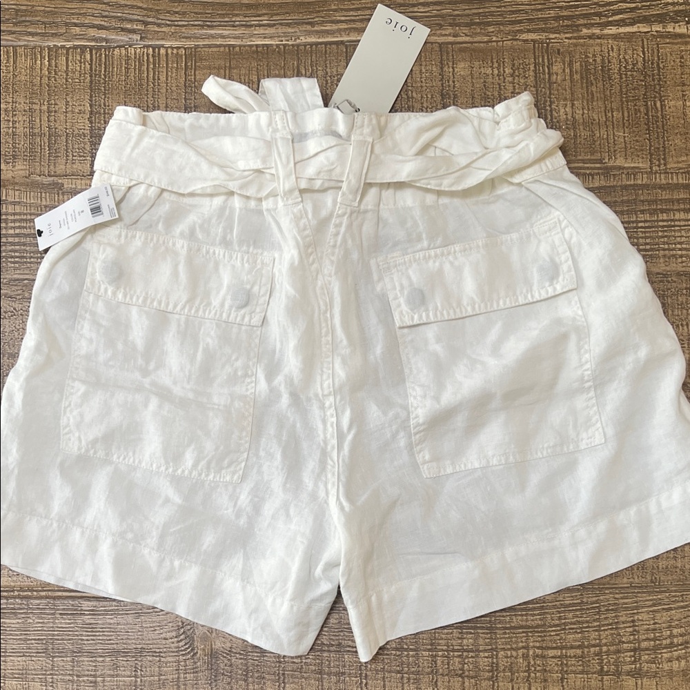 Joie Daynna High Waist Paper Bag Tie Shorts - Porcelain - Picture 5 of 6